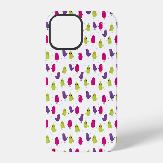 Colourful Cute Birds Pattern iPhone Case (Back)