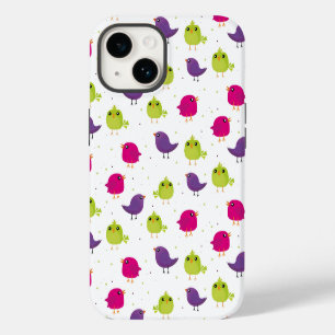 Colourful Cute Birds Pattern iPhone 14 Case