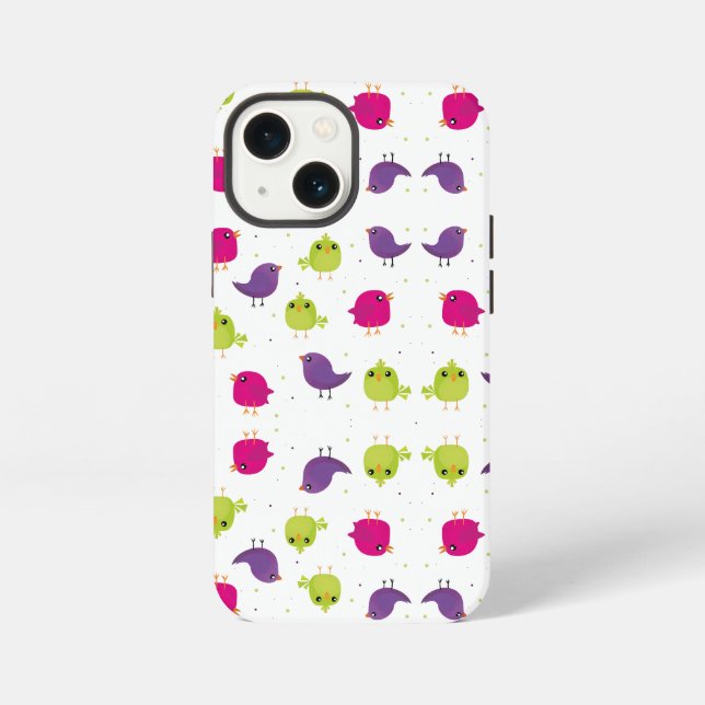Colourful Cute Birds Pattern iPhone Case (Back)