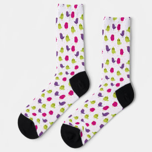 Colourful Cute Birds Pattern Socks