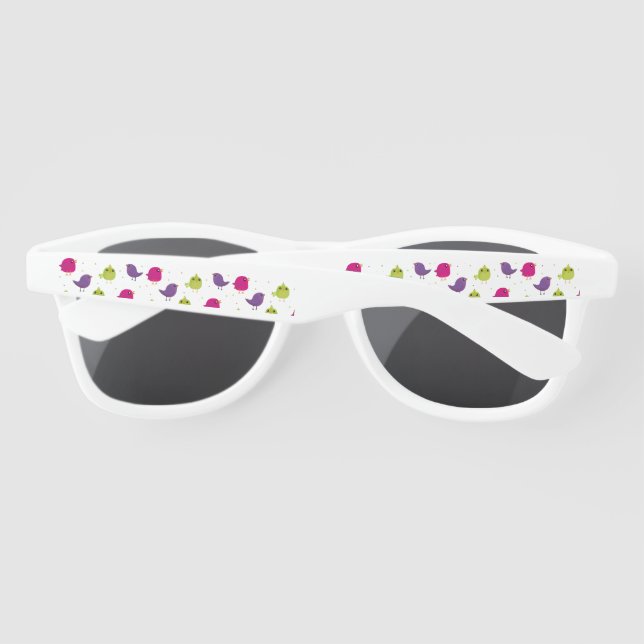 Colourful Cute Birds Pattern Sunglasses (Back)