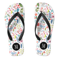 Colourful Cute Botanical Leafs & Flowers Pattern