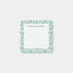 Colourful Cute Cactus In Hand Drawn Style Pattern Post-it Notes