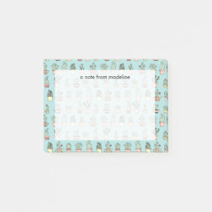 Colourful Cute Cactus In Hand Drawn Style Pattern Post-it Notes