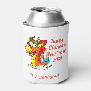 Colourful Cute Cartoon Dragon Chinese New Year Can Cooler