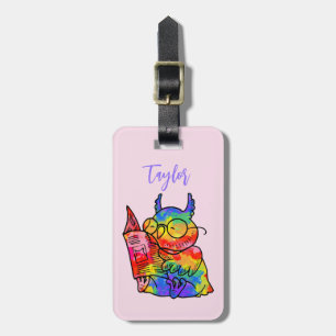 Colourful Cute Cartoon Owl luggage Tag