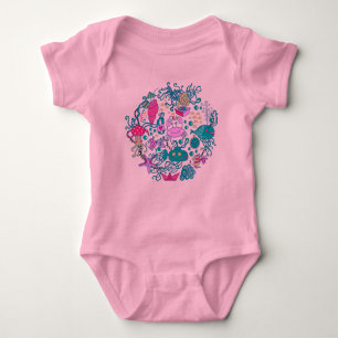 Colourful Cute Cartoon Sea-life Party Scene Baby Bodysuit