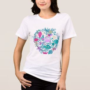 Colourful Cute Cartoon Sea-life Party Scene Tri-Blend Shirt