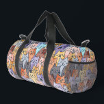 Colourful Cute Cat Crowd Pattern Whimsical Cat Fac Duffle Bag<br><div class="desc">A delightful and colourful pattern filled with dozens of whimsical cat faces,  each with its own unique expression and personality. This kawaii-style illustration features a playful crowd of cartoon cats in soft pastel and warm tones,  perfect for cat lovers and fans of quirky,  fun art.</div>