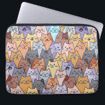 Colourful Cute Cat Crowd Pattern Whimsical Cat Fac Laptop Sleeve<br><div class="desc">A delightful and colourful pattern filled with dozens of whimsical cat faces,  each with its own unique expression and personality. This kawaii-style illustration features a playful crowd of cartoon cats in soft pastel and warm tones,  perfect for cat lovers and fans of quirky,  fun art.</div>