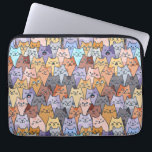 Colourful Cute Cat Crowd Pattern Whimsical Cat Fac Laptop Sleeve<br><div class="desc">A delightful and colourful pattern filled with dozens of whimsical cat faces,  each with its own unique expression and personality. This kawaii-style illustration features a playful crowd of cartoon cats in soft pastel and warm tones,  perfect for cat lovers and fans of quirky,  fun art.</div>