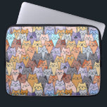 Colourful Cute Cat Crowd Pattern Whimsical Cat Fac Laptop Sleeve<br><div class="desc">A delightful and colourful pattern filled with dozens of whimsical cat faces,  each with its own unique expression and personality. This kawaii-style illustration features a playful crowd of cartoon cats in soft pastel and warm tones,  perfect for cat lovers and fans of quirky,  fun art.</div>