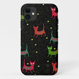 Colourful Cute Cats & Fish Bone Pattern Case-Mate iPhone Case