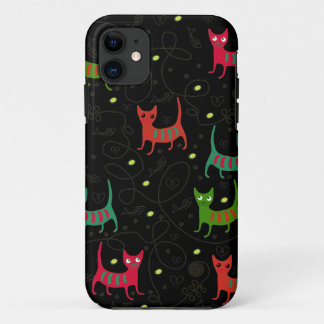 Colourful Cute Cats & Fish Bone Pattern Case-Mate iPhone Case