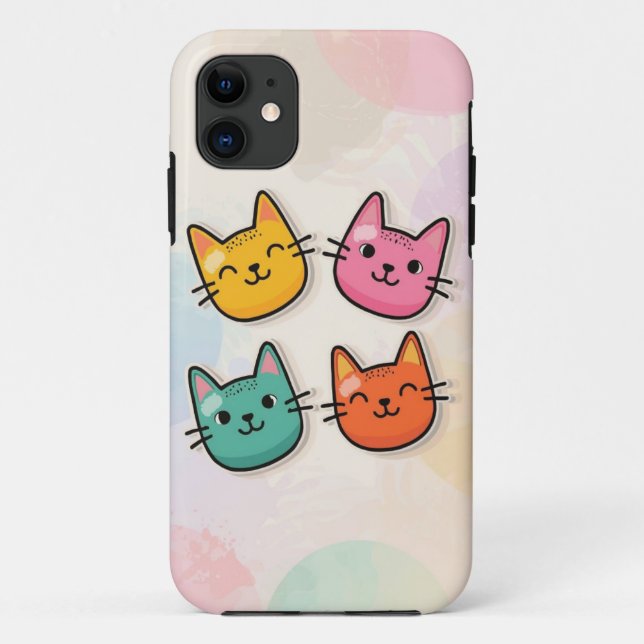 Colourful Cute Cats Mobile Case (Back)