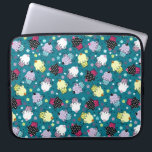 Colourful Cute Cupcake Pattern-Turquoise-Green Bac Laptop Sleeve<br><div class="desc">Colourful cute cupcakes pattern on turquoise blue background.</div>