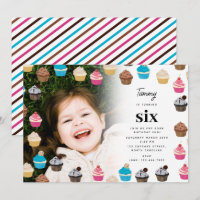 Colourful Cute Cupcakes Kids Photo Birthday Party