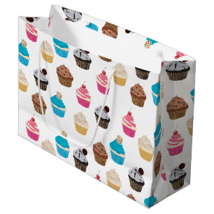 Colourful Cute Cupcakes Pattern Large Gift Bag