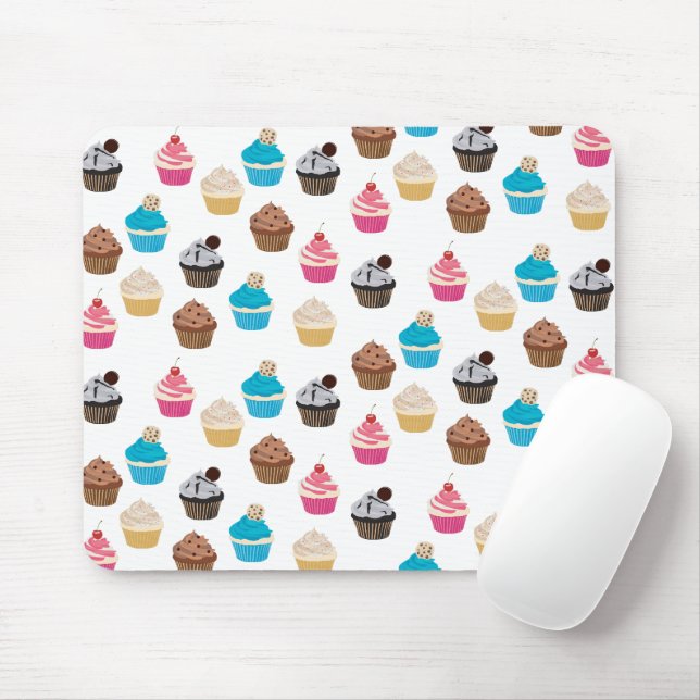 Colourful Cute Cupcakes Pattern  Mouse Pad (With Mouse)