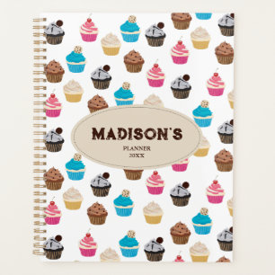 Colourful Cute Cupcakes Pattern Recipe Planner