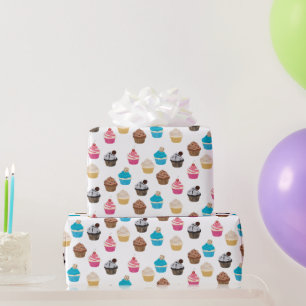 Colourful Cute Cupcakes Pattern  Wrapping Paper