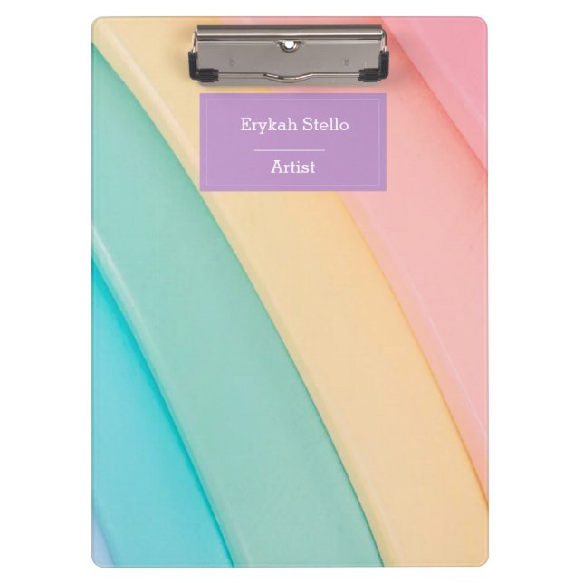 Colourful cute curves pattern clipboard (Front)