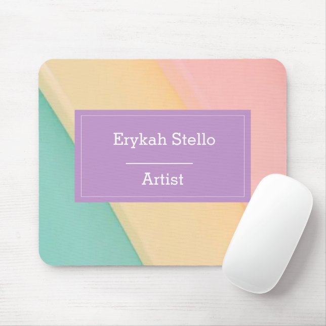 Colourful cute curves pattern mouse pad (With Mouse)