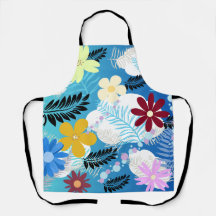 Colourful Cute Daisies Ferns Bubbles Clouds Patter