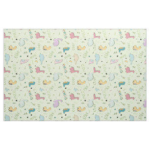 Colourful cute dinosaur cartoon pattern fabric