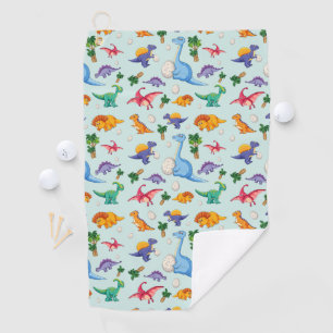 Colourful Cute Dinosaur Pattern Golf Towel
