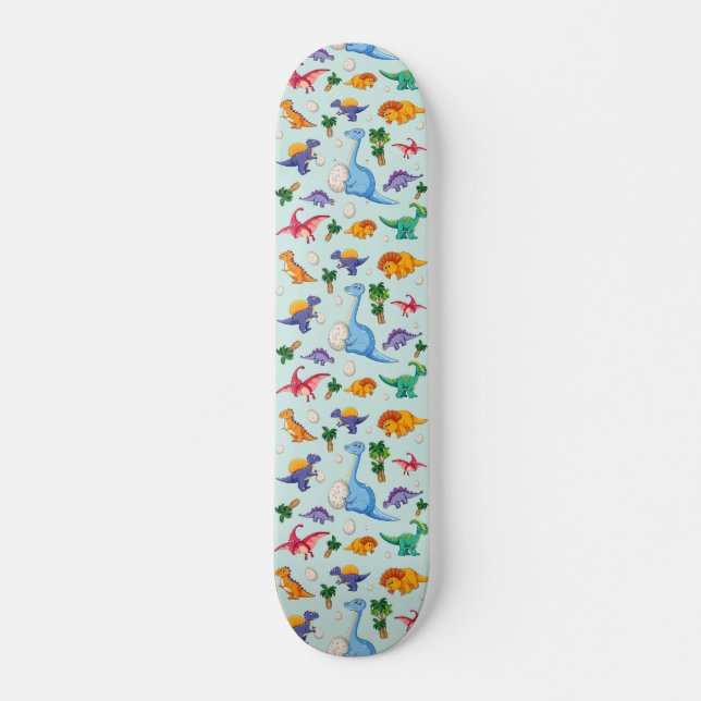 Colourful Cute Dinosaur Pattern Skateboard (Front)