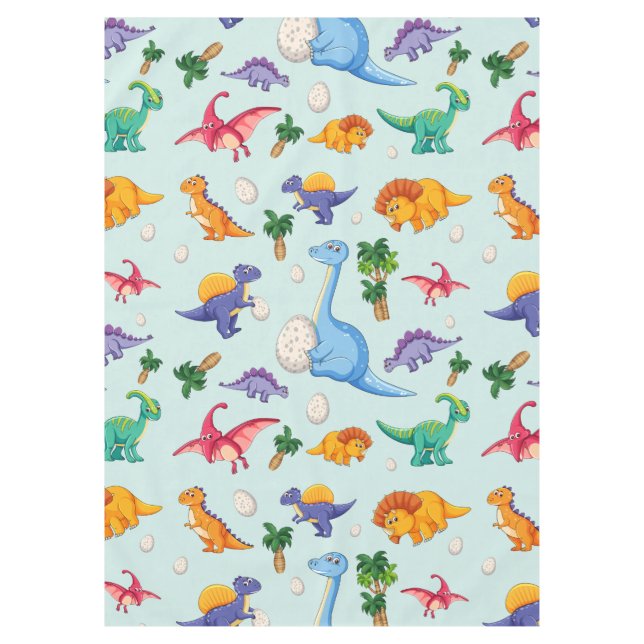 Colourful Cute Dinosaur Pattern Tablecloth (Front)