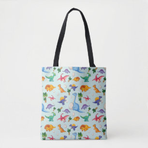 Colourful Cute Dinosaur Pattern Tote Bag