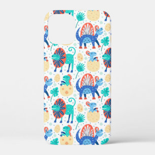 Colourful cute dinosaurs pattern iPhone 12 mini case