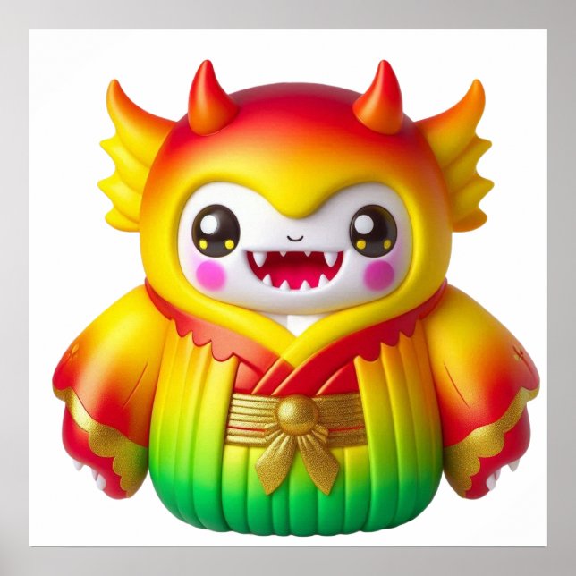Colourful Cute Doll Wall Art Poster for Modern Bed (Front)