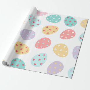 Colourful Cute Easter Eggs Pattern Wrapping Paper
