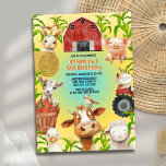 Colourful Cute Farm Animals Barnyard Kids Birthday Invitation<br><div class="desc">Cute watercolor farm animals design for boys' or girls' birthday parties.</div>