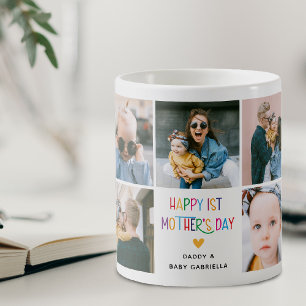 Colourful Cute First Mother's Day Photo Collage Coffee Mug