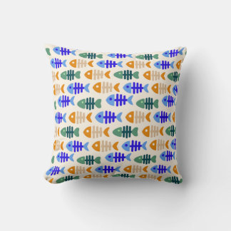 Colourful Cute Fish Bone Pattern Cushion