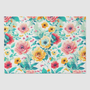 Colourful Cute Floral Pattern Tissue Paper