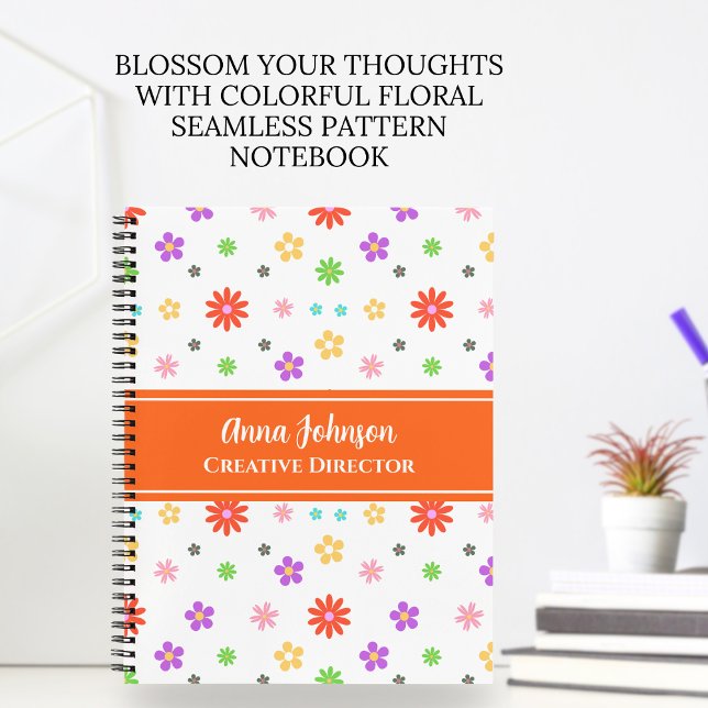 Colourful Cute Floral Seamless Pattern  Notebook (Creator Uploaded)