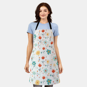 Colourful Cute Flowers Pattern Apron