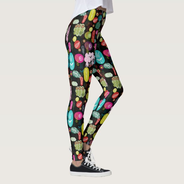 Colourful Cute Flowers Pattern Leggings (Right)