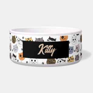 Colourful Cute Funny Cats & Paw Pattern