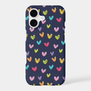 Colourful Cute Hand Drawn Hearts Pattern