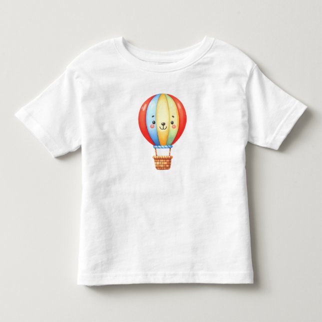 Colourful Cute Hot Air Balloon Toddler T-Shirt (Front)