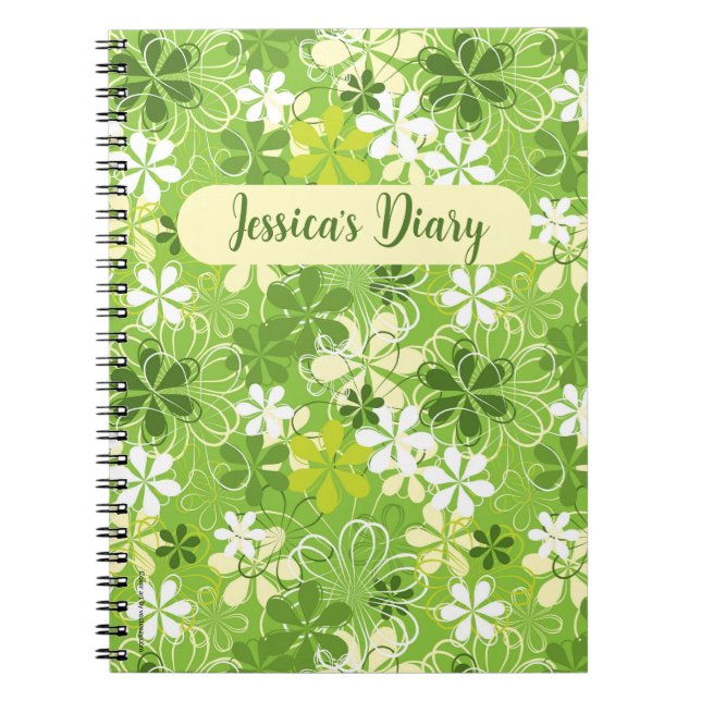 Colourful Cute Illustration Daisy Floral Pattern Notebook (Front)