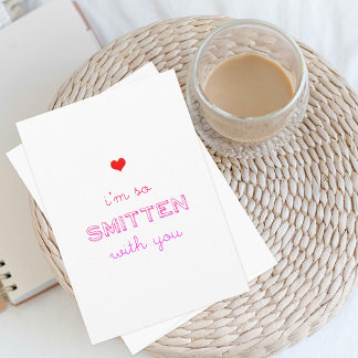 Colourful Cute I'm So Smitten With You Valentine Holiday Card