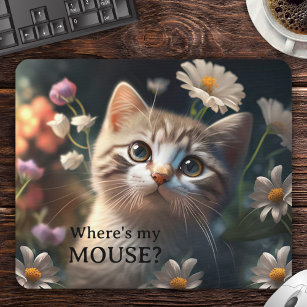 Colourful Cute Kitten Funny Mouse Pad