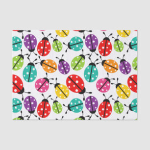 Colourful Cute Lady Bug Seamless Pattern Tissue Paper